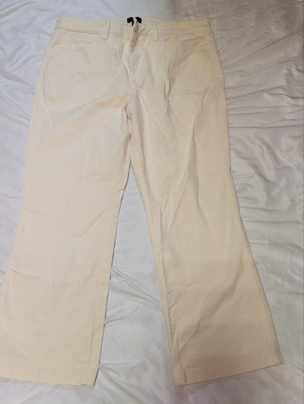 Talbots Cream Corduroy Wide-Leg Crop Pant, Size 12